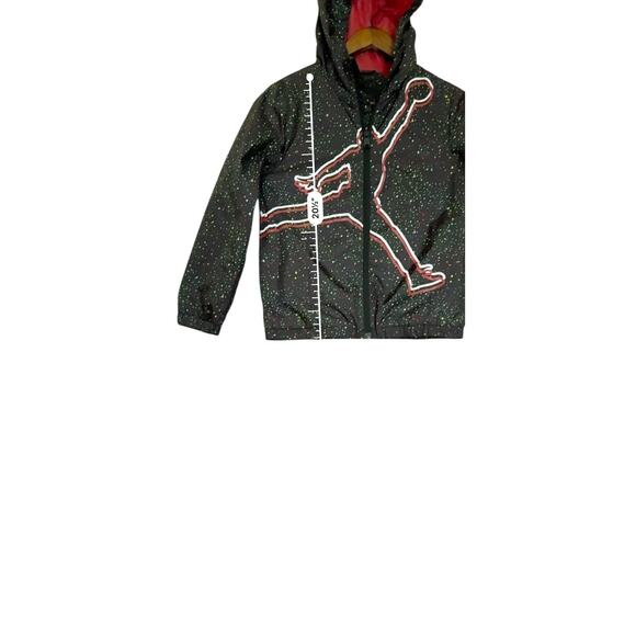 Jordan Kids Hooded Windbreaker Jacket Galaxy Print Jumpman Size 8-10 Black - Picture 4 of 5